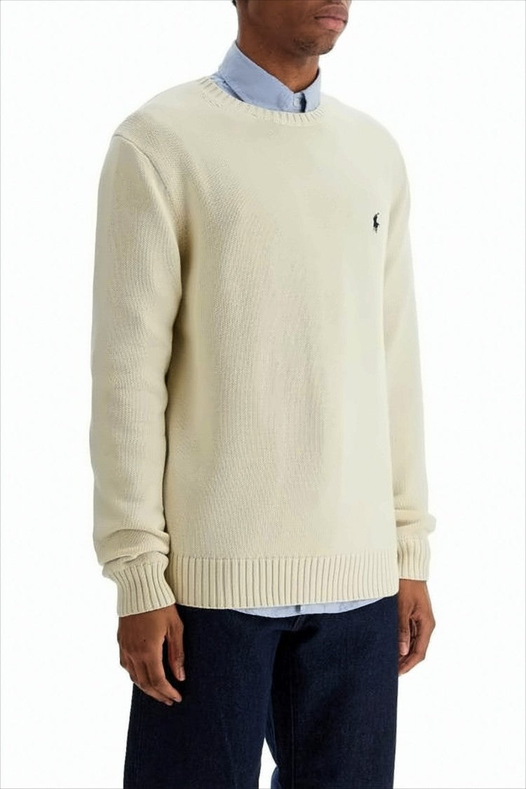 Polo Ralph Lauren Ribbed Crewneck Sweater With Minimalist Embroidery