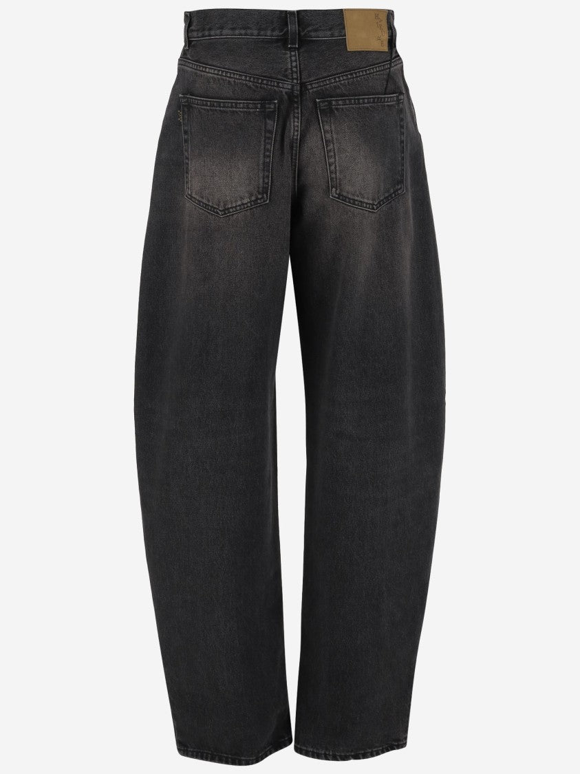Haikure Washed Dark Grey Jeans With Classic Five-Pocket Design