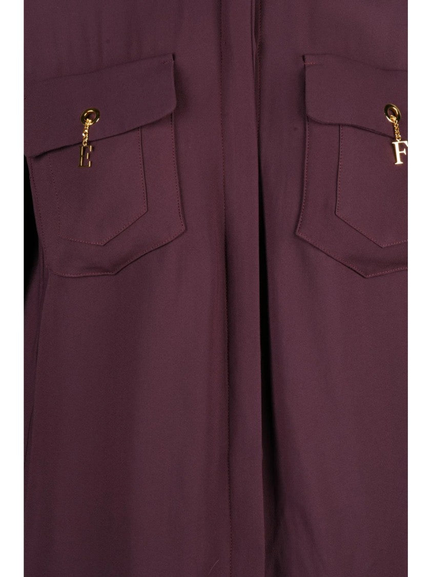 Elisabetta Franchi Red Strap-Detail Viscose Blouse