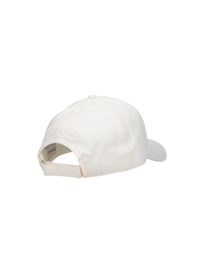 Moncler White Cotton Baseball Cap