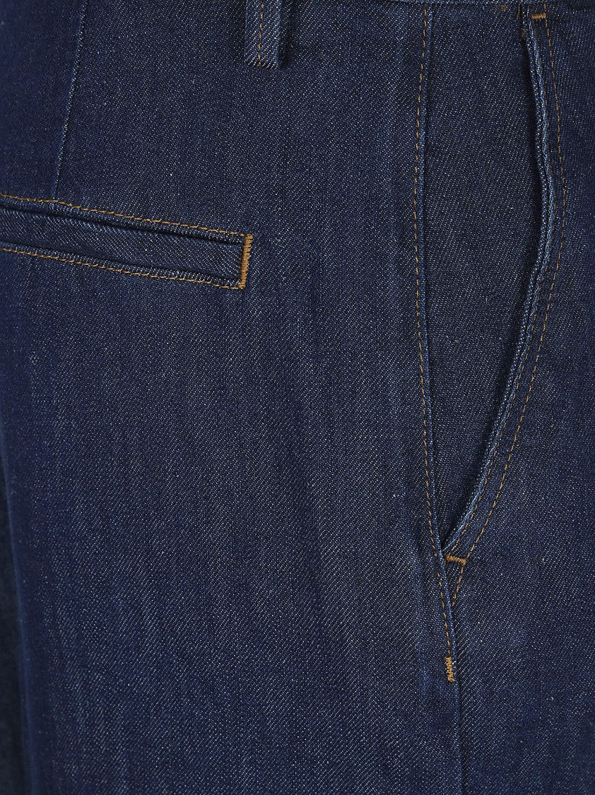 7 For All Mankind High-Waisted Wide Cotton-Linen Trousers