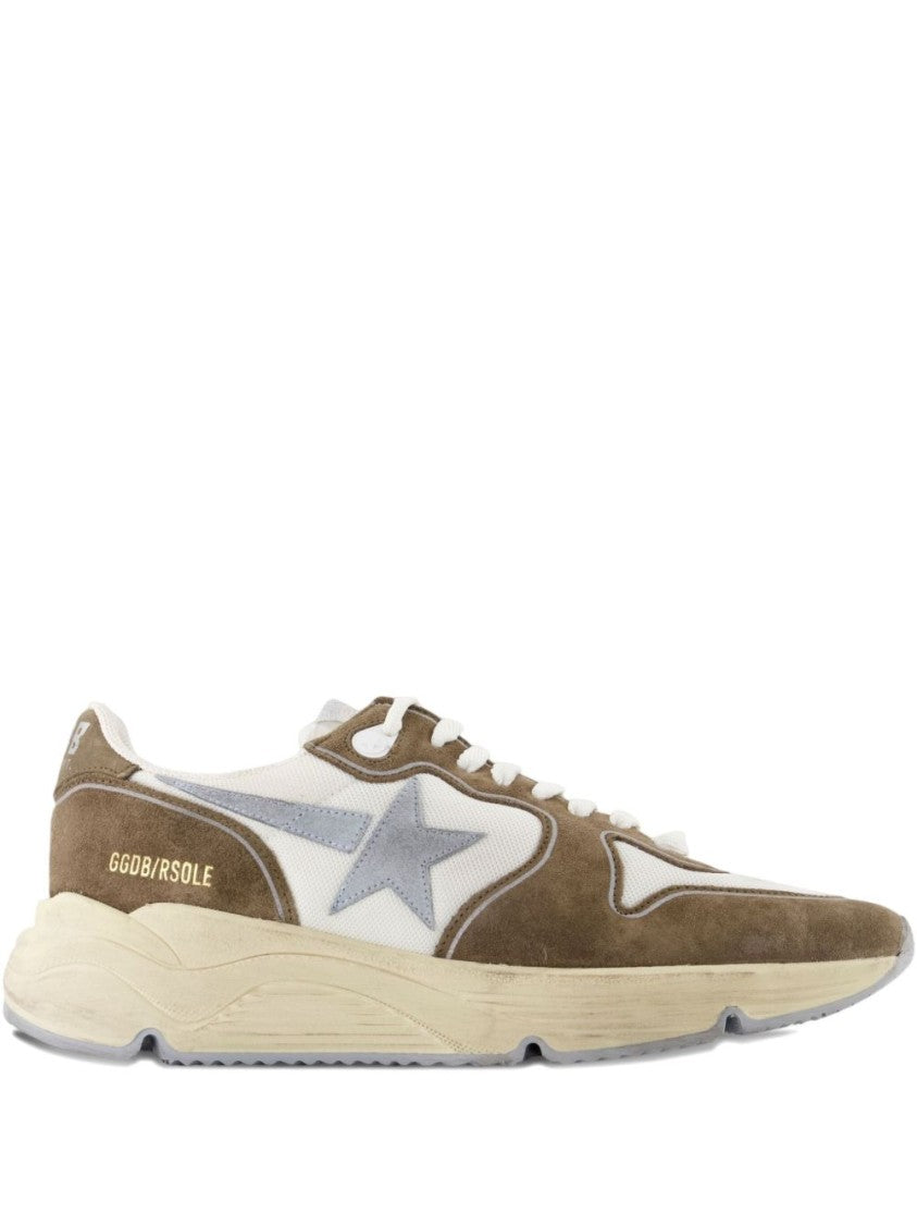 Golden Goose Low-Top Sneakers With Brown Suede Panelling