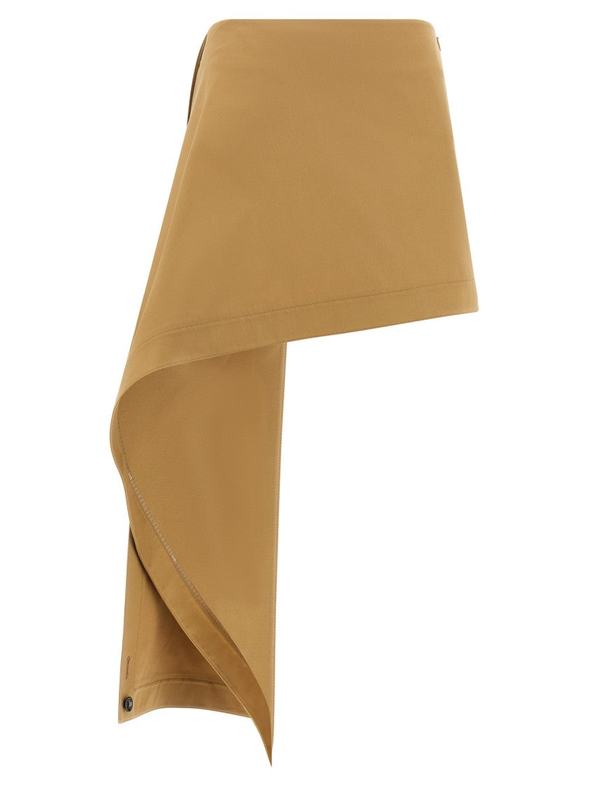 Loewe Silk Gabardine Asymmetrical Mini Skirt