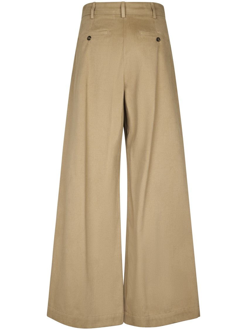 Max Mara Wide-Leg Trousers With High Waist And Pleated Design