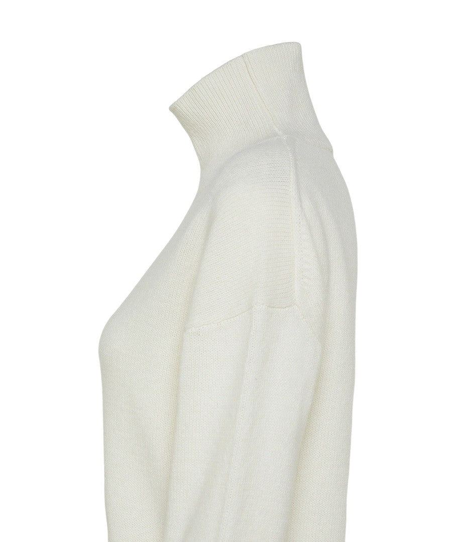 Peuterey Relaxed Silhouette White Carded Wool Sweater