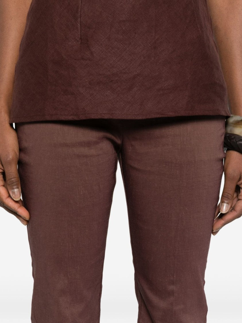 Pinko Brown Tailored Minimalist Trousers