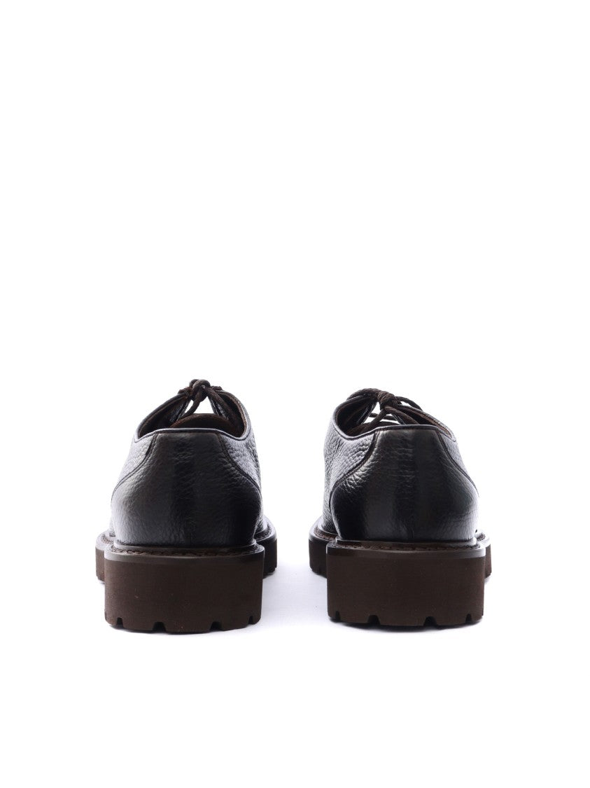 Doucal's Textured Calfskin Derby Shoes