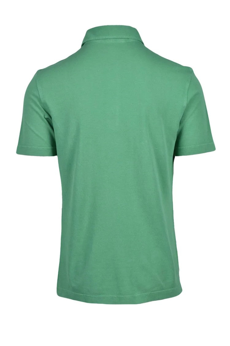 Drumohr Green Knitted Cotton Polo