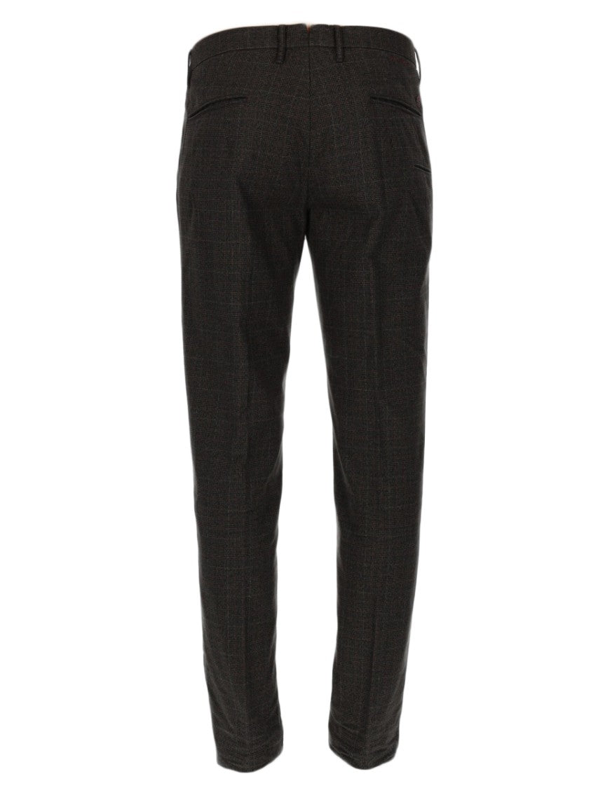 Incotex Deep Hues Checkered Cotton Tailored Pants