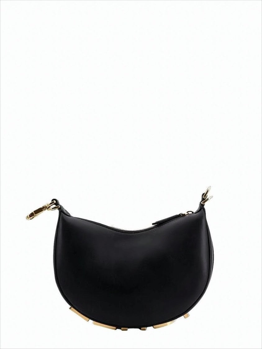 Fendi Crescent-Shaped Black Calf Leather Tote