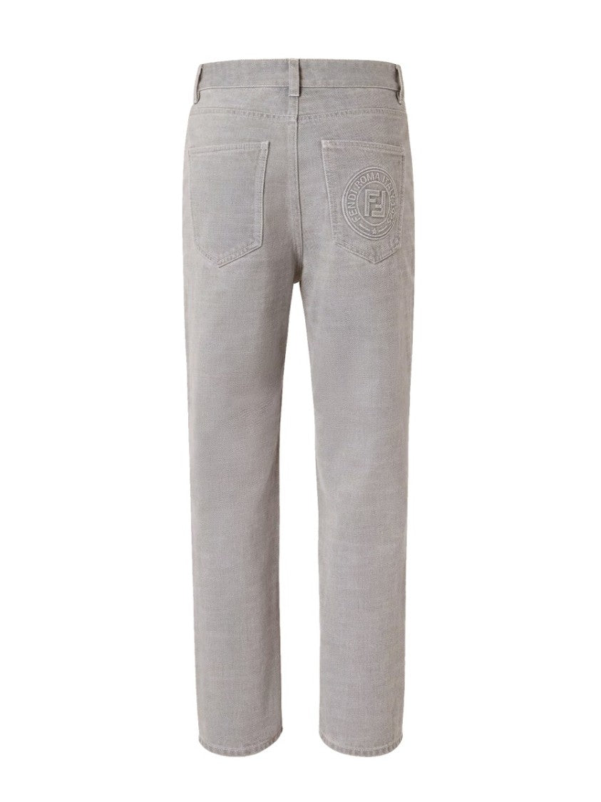 Fendi High-Waisted Straight-Leg Jeans With Subtle Logo Detail