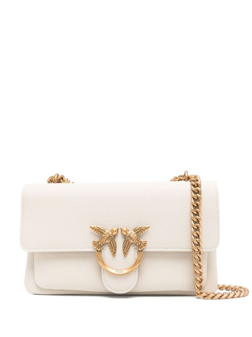 Pinko Grained Leather Foldover Bag