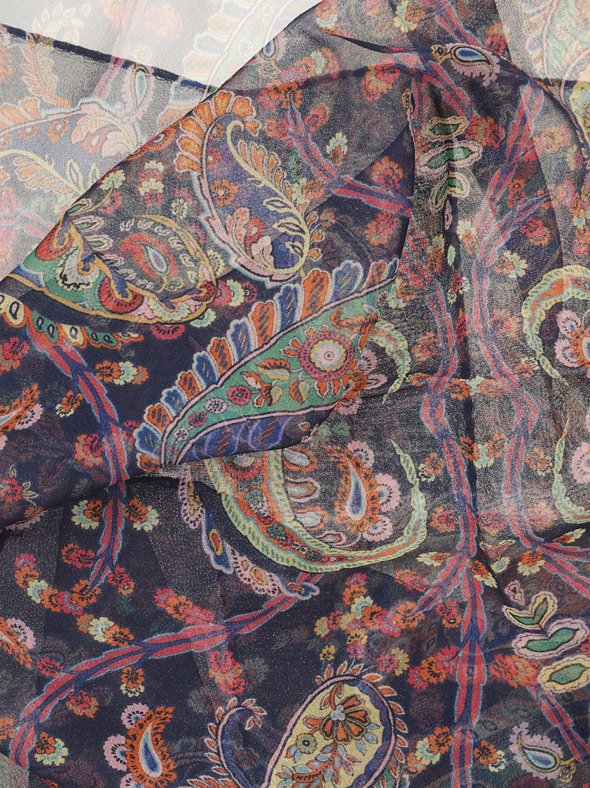 Etro Tosca Intricate Paisley Silk Scarf