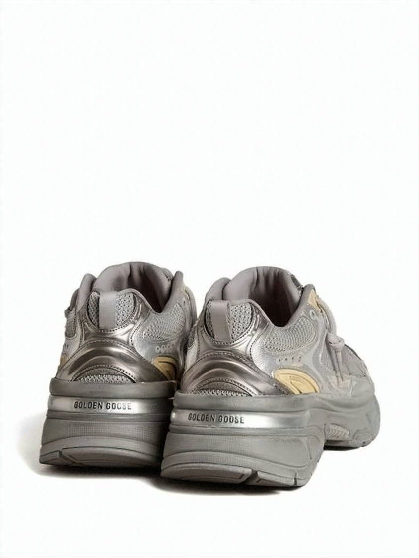 Golden Goose Textured Layered Sneakers With Padded Collar