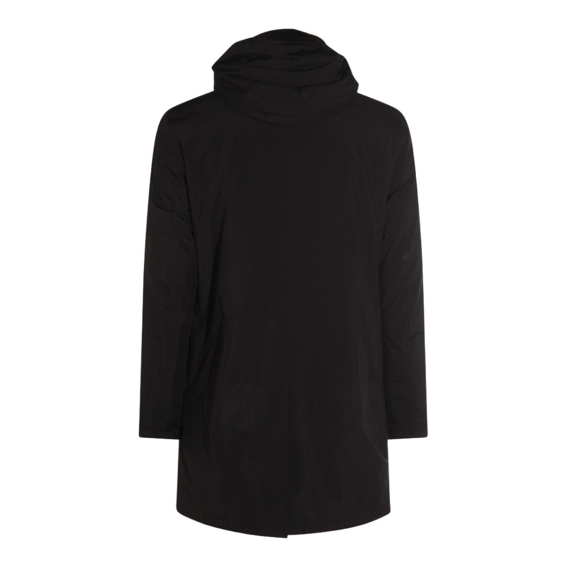 Montecore Mid-Thigh Length Black Coat With High Collar
