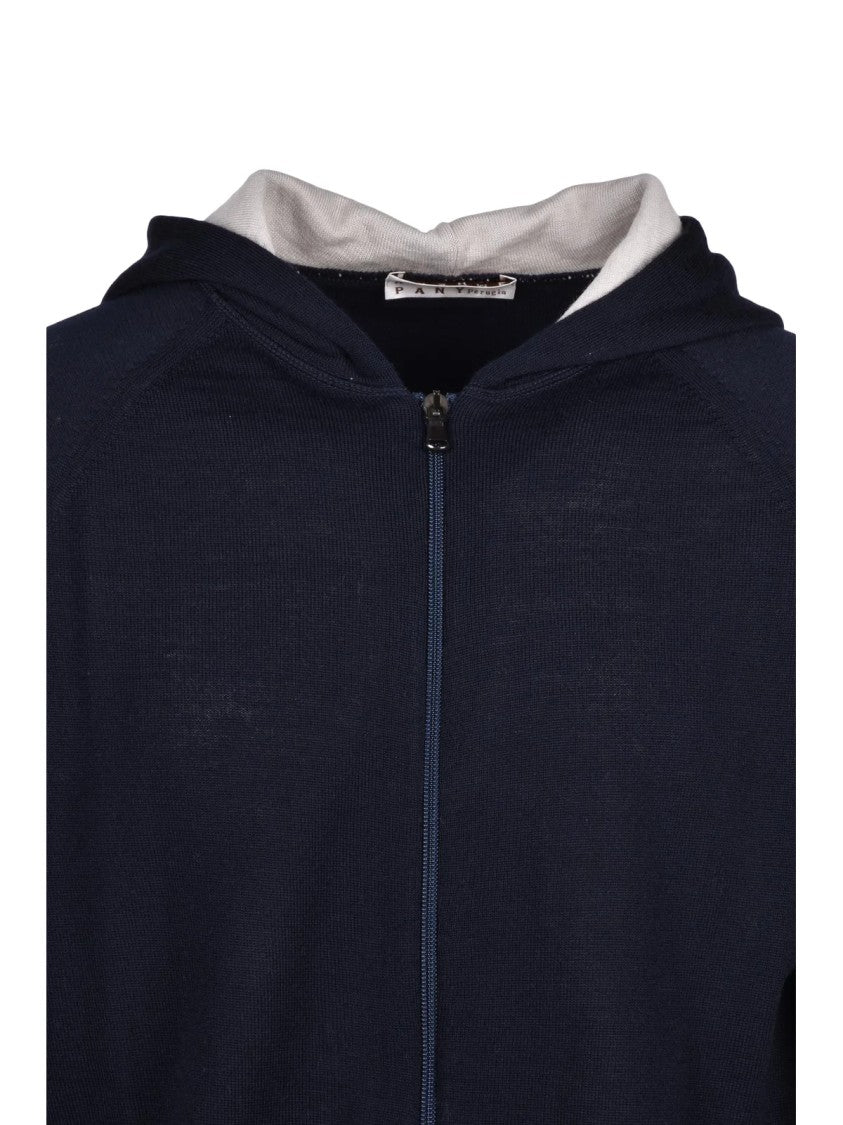 Cashmere Company P. Zip-Up Cardigan In Merino Wool And Acrylic Blend