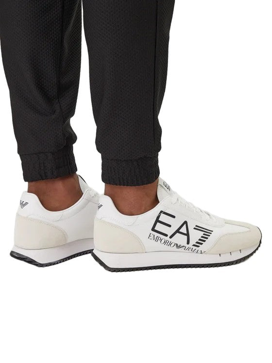 Ea7 Emporio Armani Slim-Fit Textured Jogger Pants With Drawstring Waist And Contrast Trims