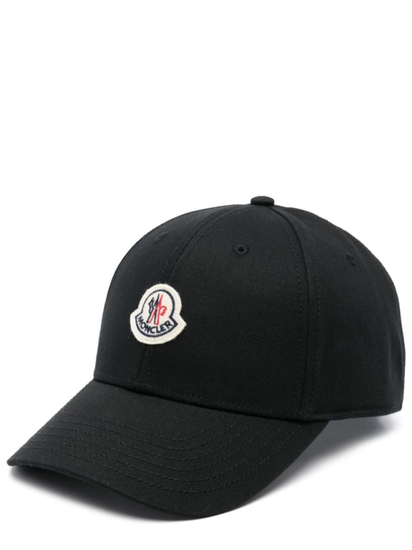 Moncler Black Embroidered Logo Baseball Cap