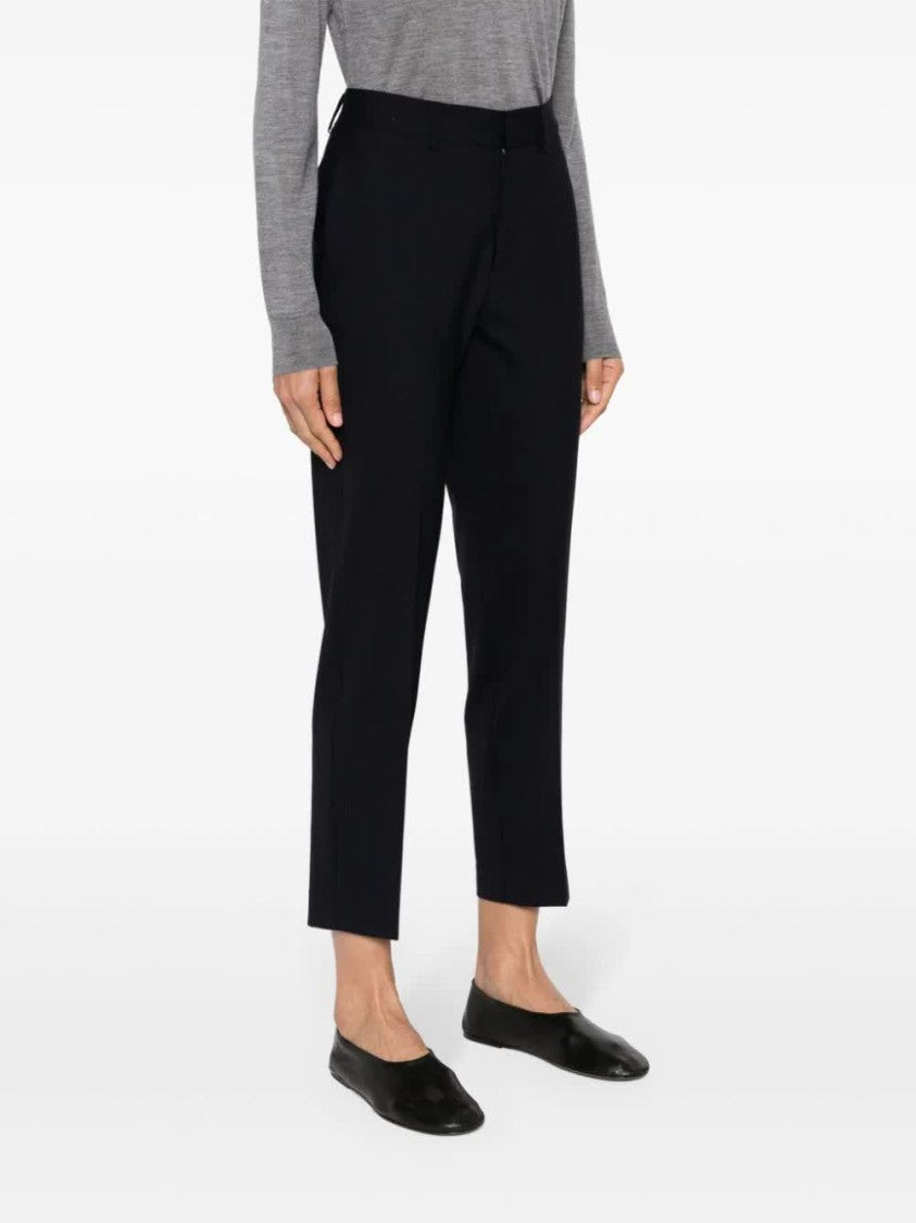 P.A.R.O.S.H. Mid Rise Cropped Straight Leg Wool Pants
