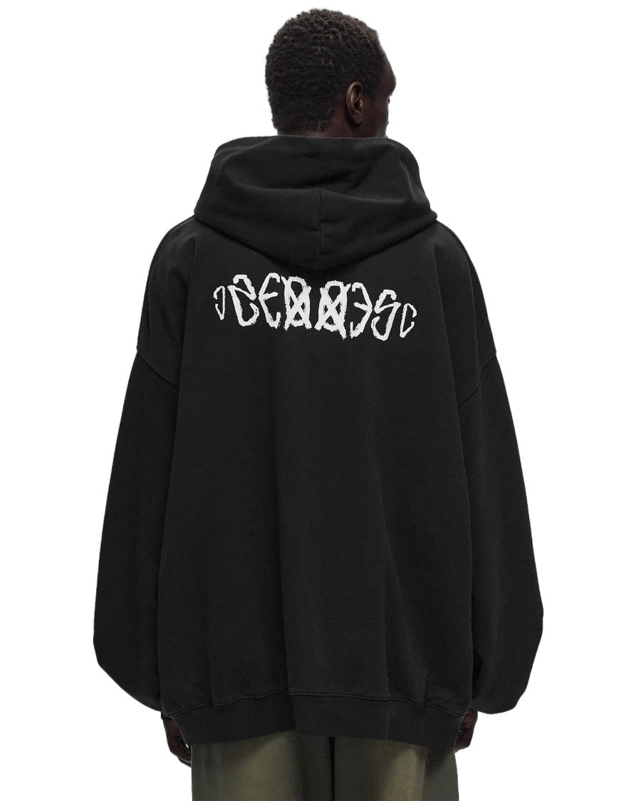 032C Faded Black Sos Bubble Cotton Hoodie