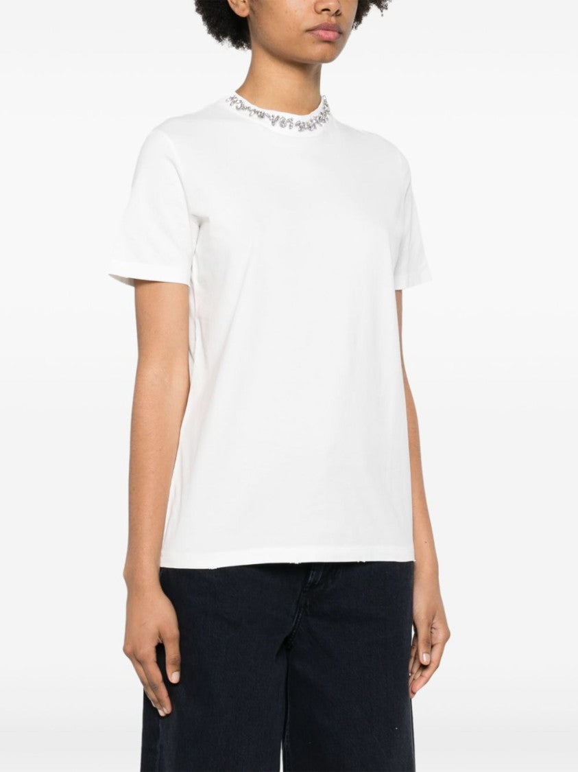 Golden Goose Rhinestone-Embellished White Cotton Jersey T-Shirt