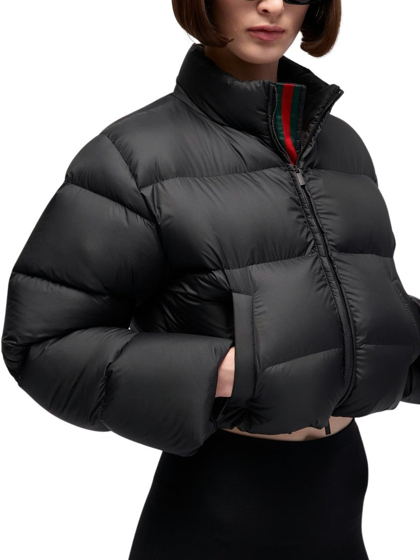 Gucci Lightweight Padded Puffer Jacket With Crest Embroidery
