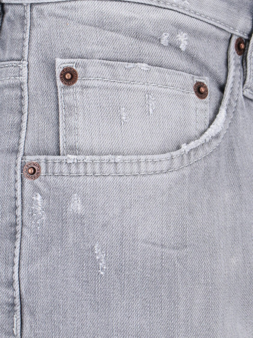 Dsquared2 Straight-Leg Denim Jeans With Textured Grey Wash