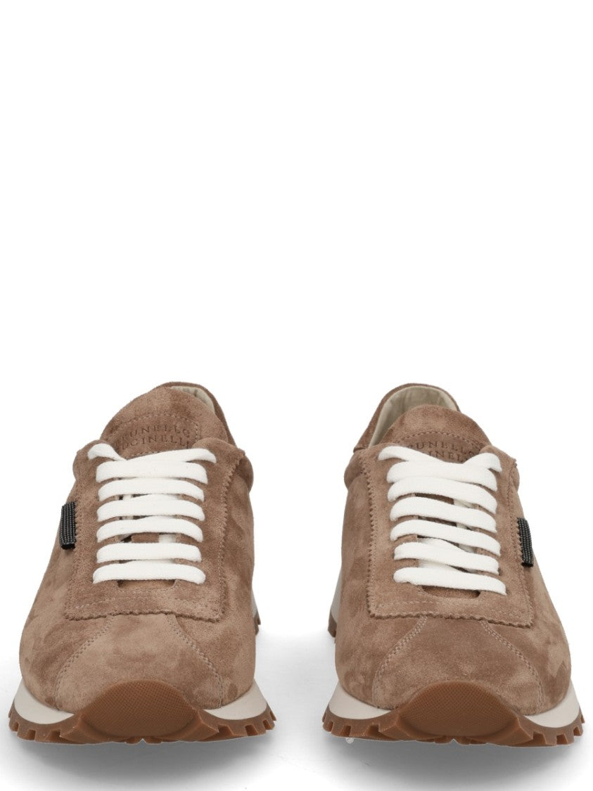 Brunello Cucinelli Low-Profile Leather Suede Sneakers