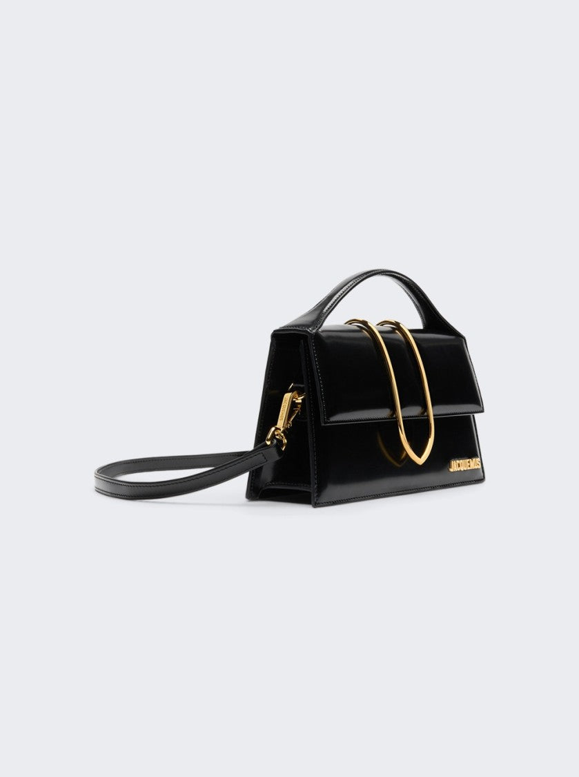 Jacquemus Structured Calfskin Shoulder Bag With Metal Tab Closure