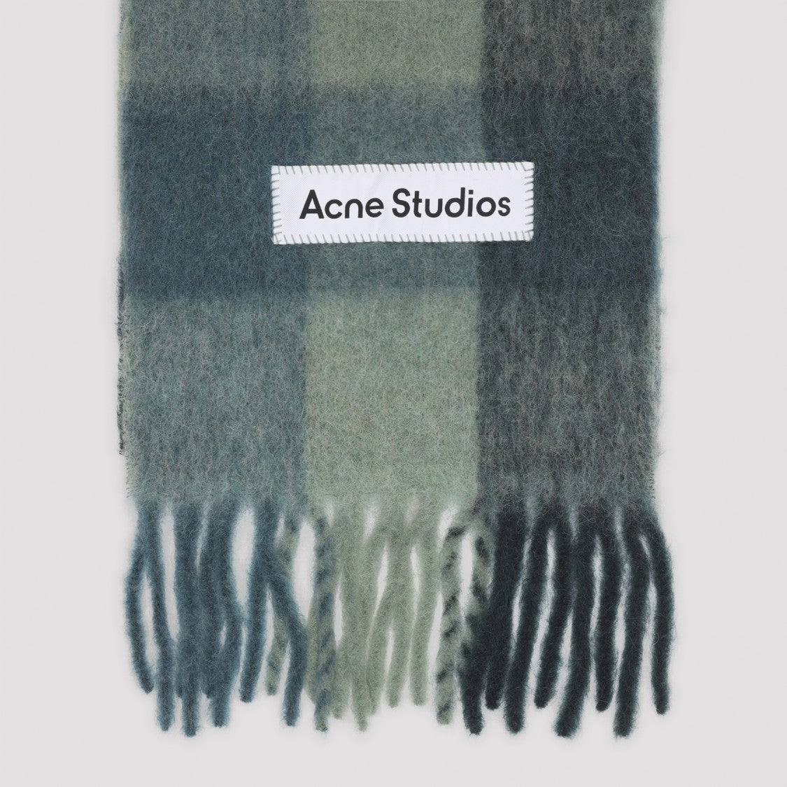 Acne Studios Grey And Green Alpaca Scarf