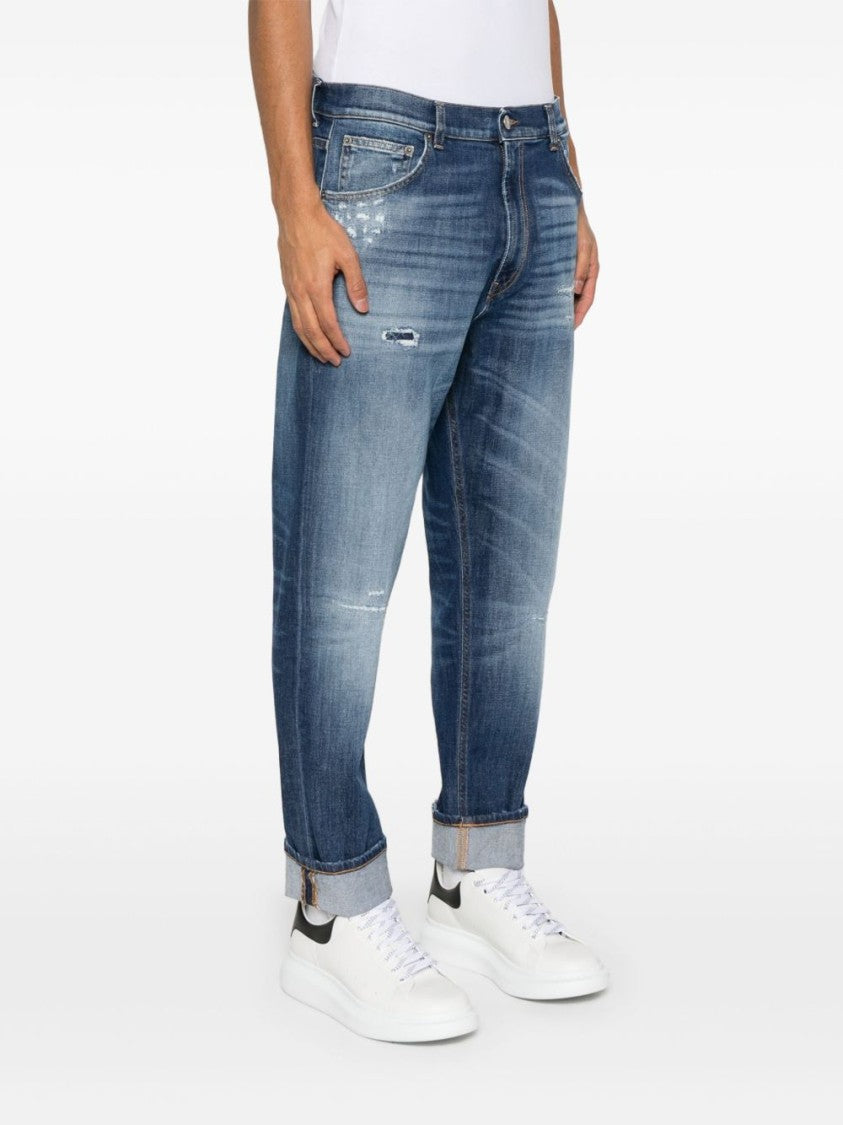 Dondup Indigo Blue Jeans With Concealed Fly