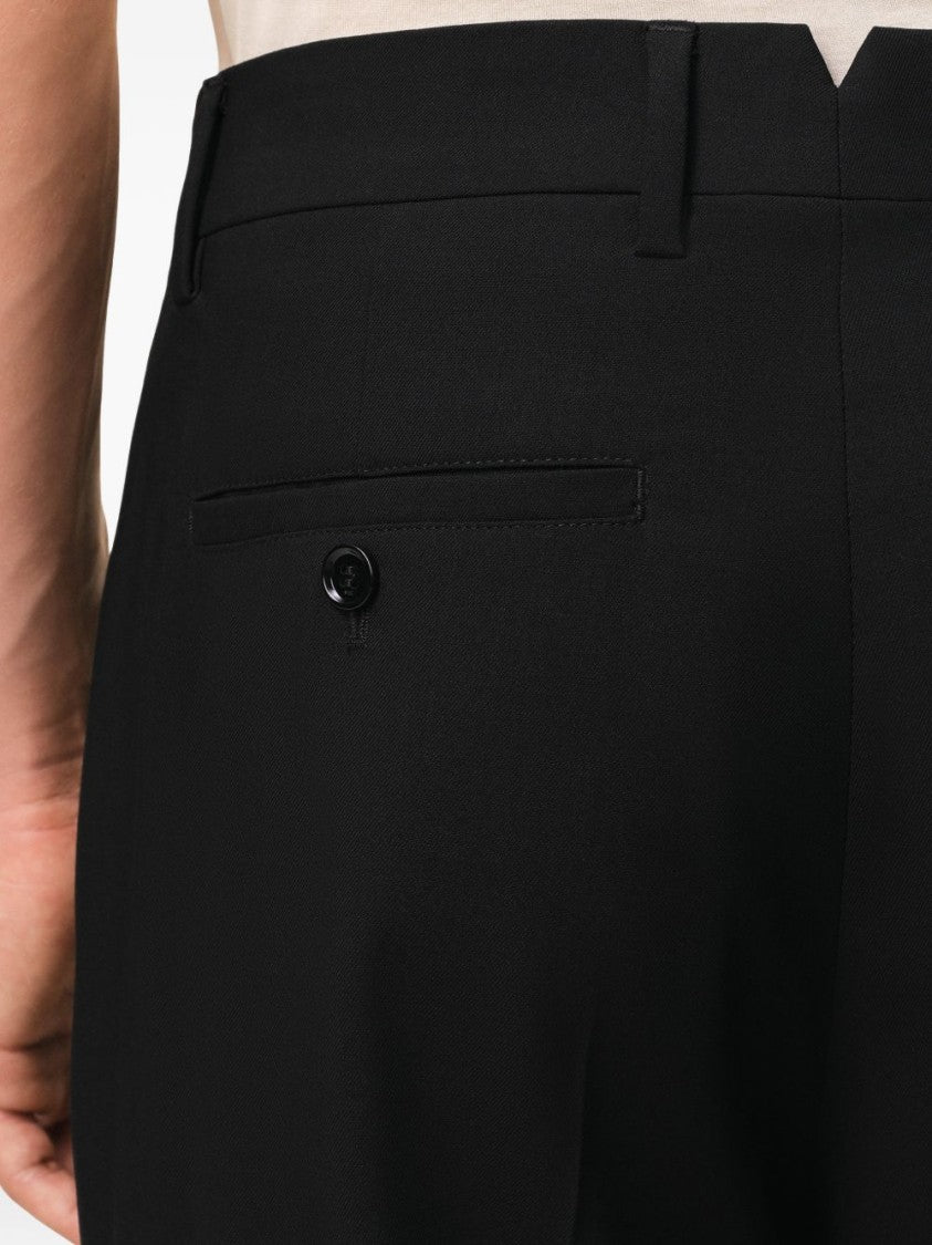 Ami Paris Black Straight Fit Zipped Fly Trousers
