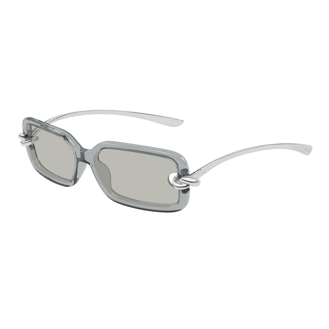 Bottega Veneta Bv1439s Translucent Grey Rectangular Sunglasses