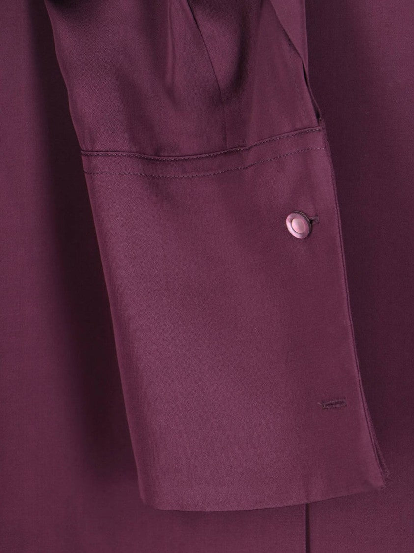 Dries Van Noten Purple Classic V-Neck Viscose Blouse