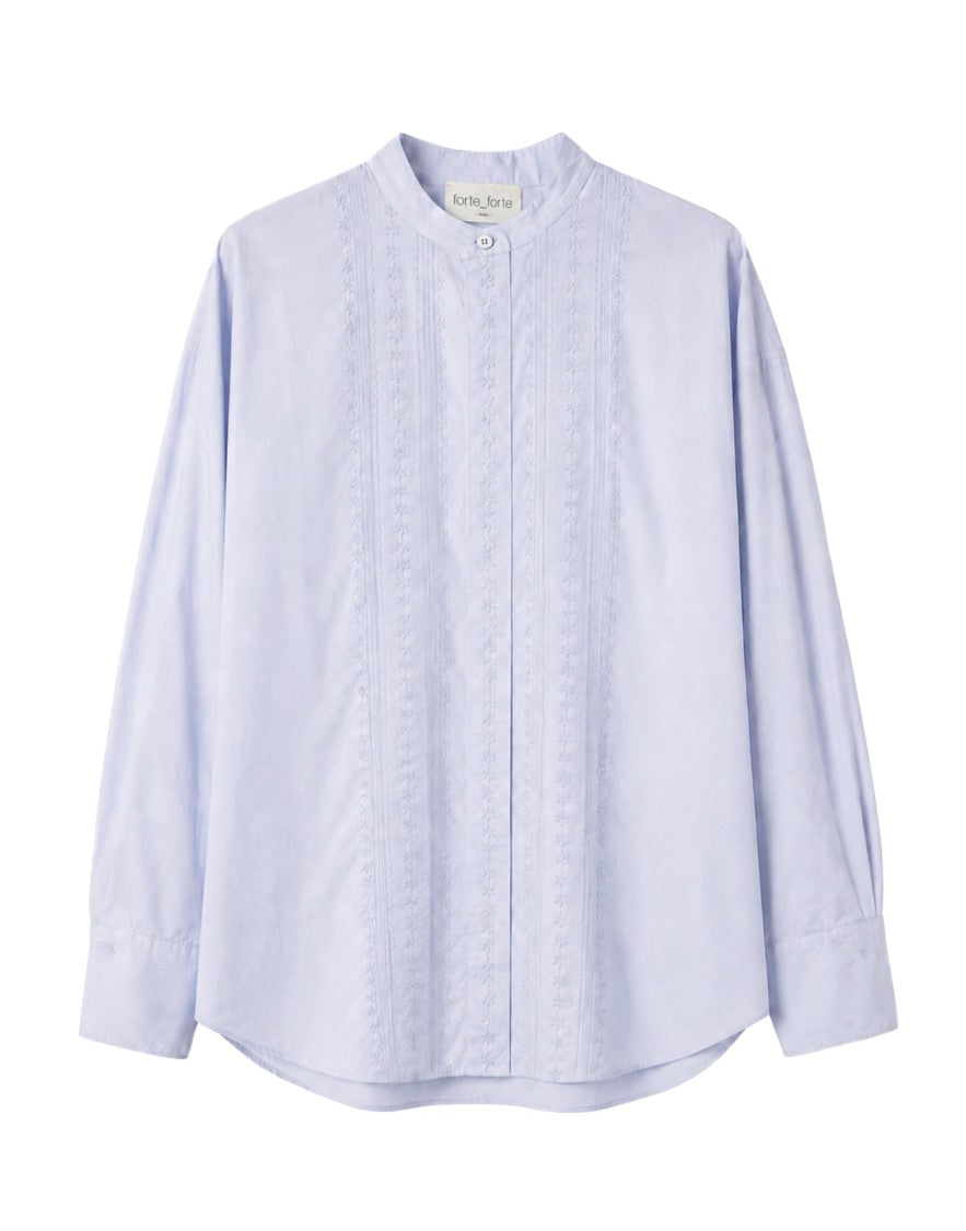 Forte Forte Sky-Lilac Embroidered Cotton Shirt