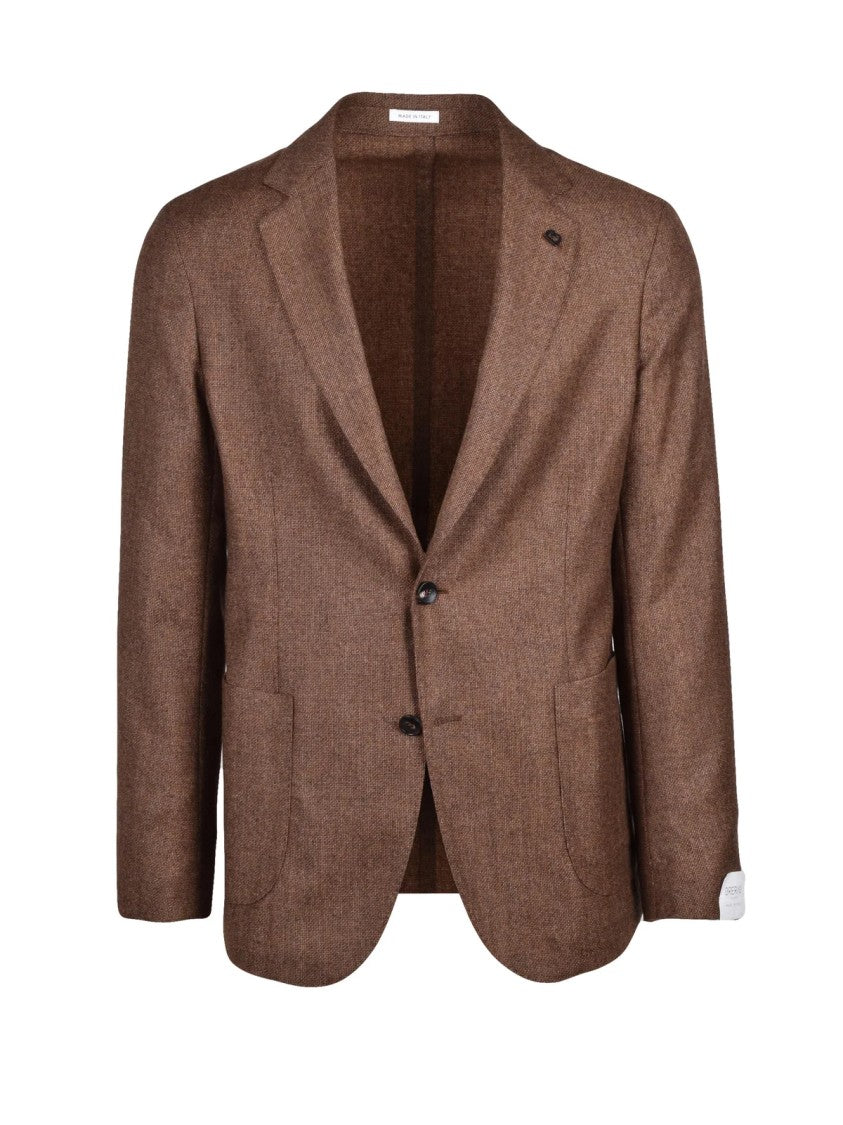 Breras Milano Brown Rounded Virgin Wool Jacket