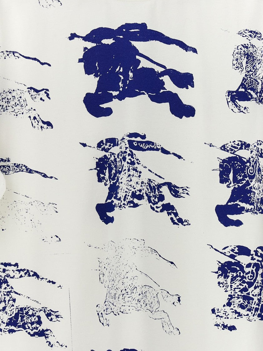 Burberry Oversized T-Shirt With Playful All-Over Print