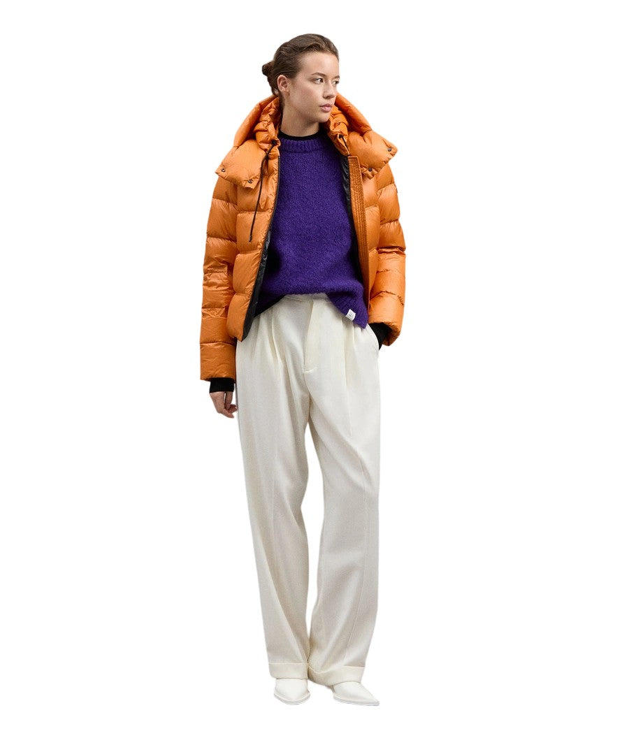 Peuterey Puffy Orange Bomber Jacket With Double Hood