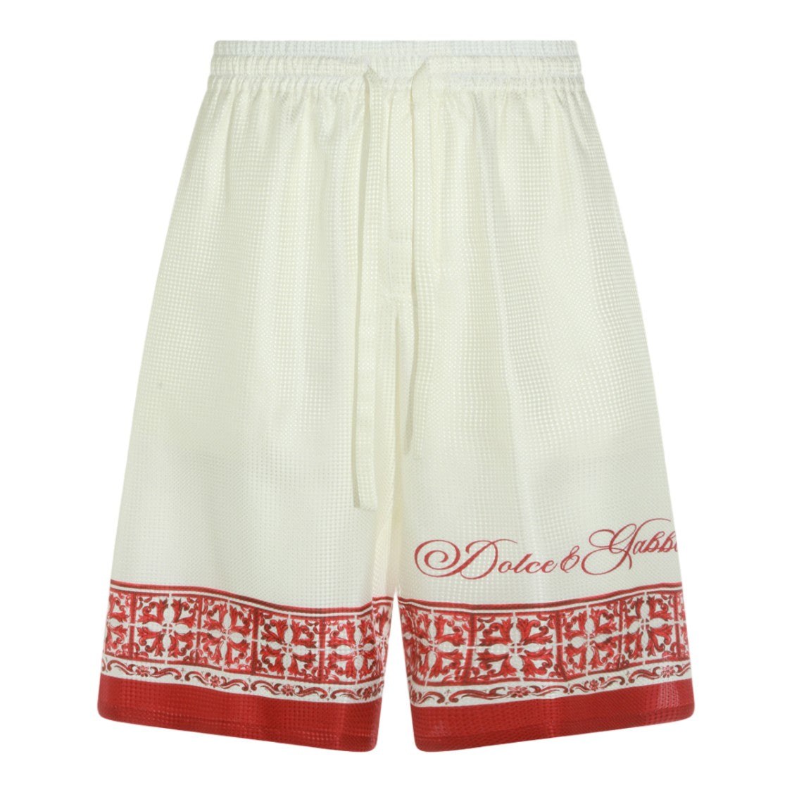 Dolce & Gabbana Loose-Fit Textured Shorts With Ornamental Border