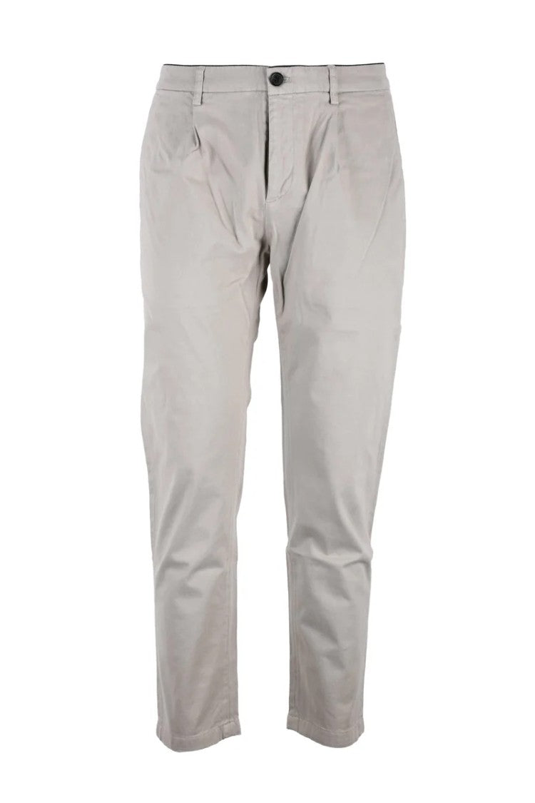 Department 5 Tailored Beige Trousers With Mid-Rise Waist