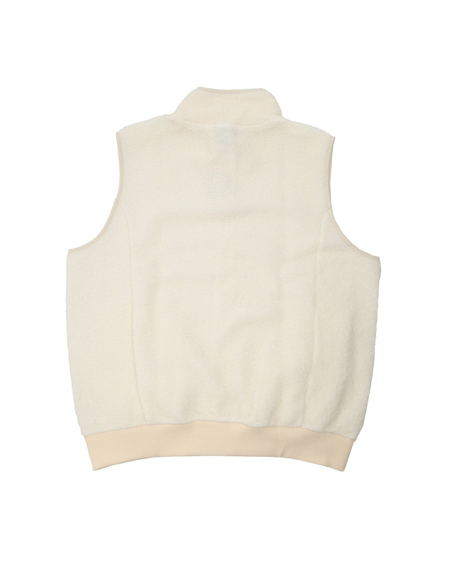 A.P.C. Fleece-Wool Blend Sleeveless Jacket With High Collar