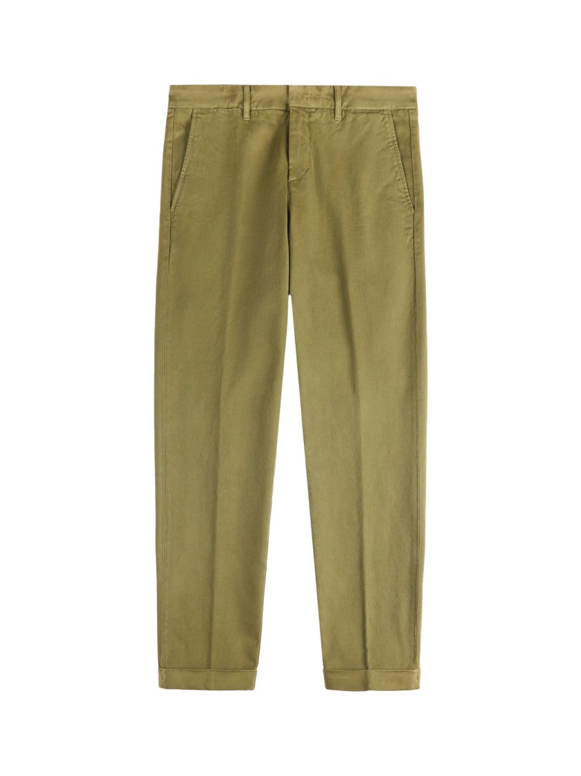 Fay Capri Pants With Subtle Corduroy Texture