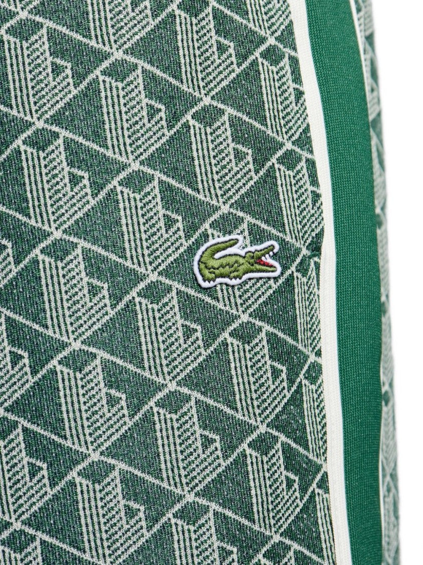 Lacoste Geometric Print Pants With Side Stripes And Elasticated Waistband