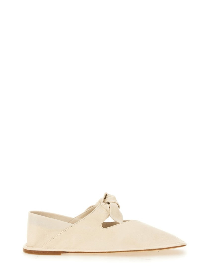 Hereu Neutrals Llasada Pointed Knotted Strap Flats