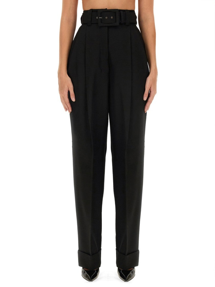Max Mara Tailored Virgin Wool Pants With Straight Leg Silhouette