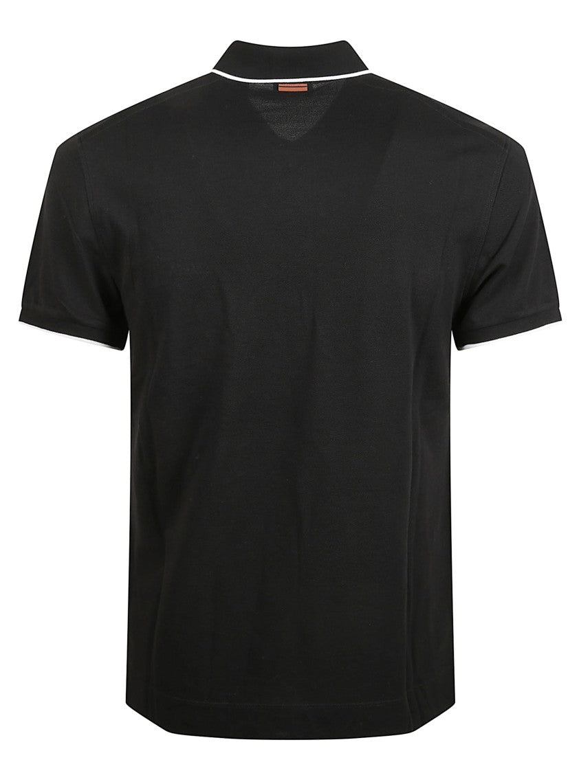 Zegna Classic Stretch Cotton Polo With Embroidered Logo