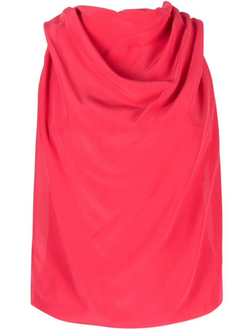 Lanvin Draped Silk Top