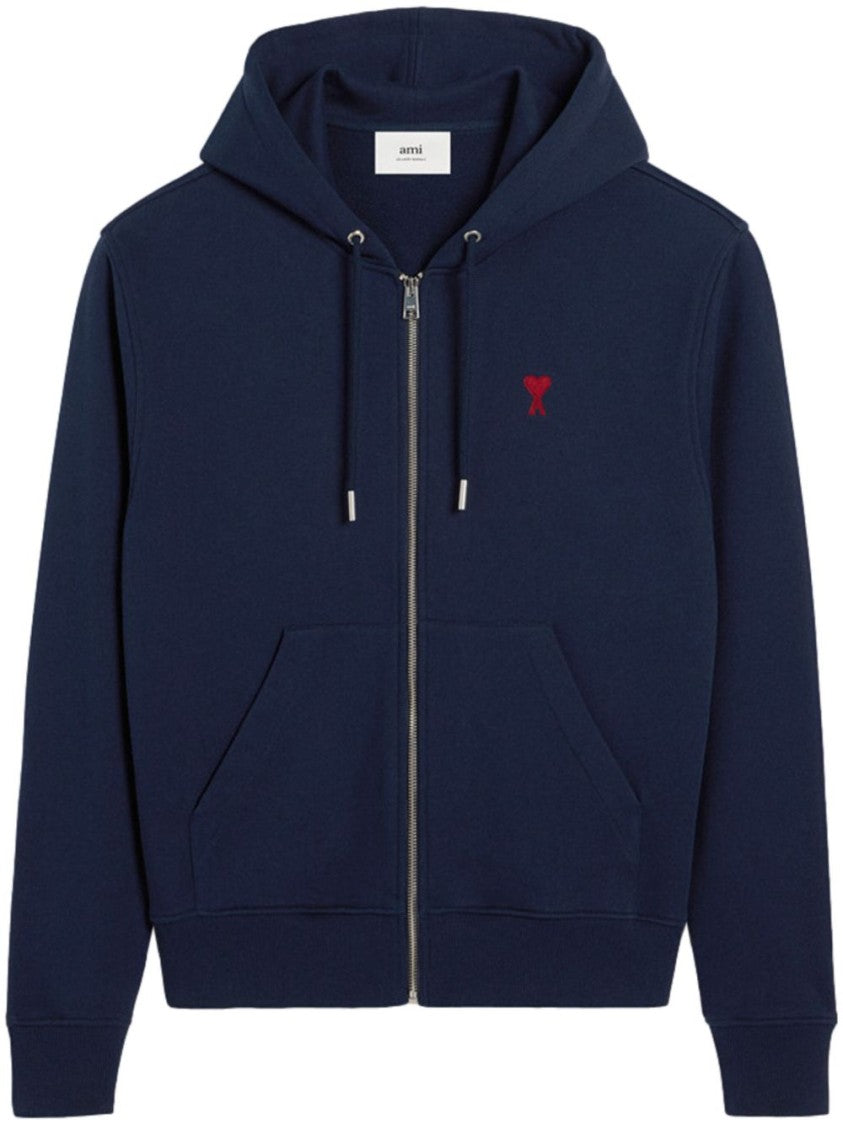 Ami Blue Cotton Hoodie