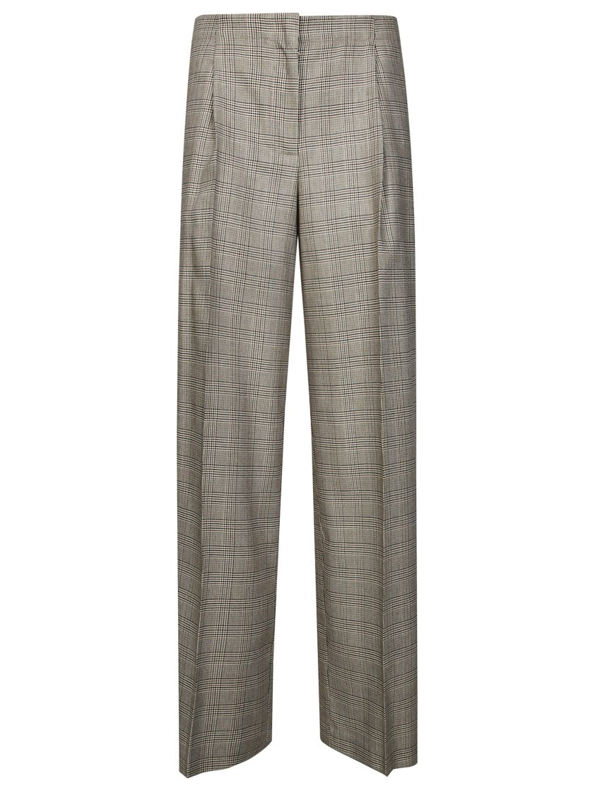 8Pm Mary-A Low-Rise Wide-Leg Check Trousers