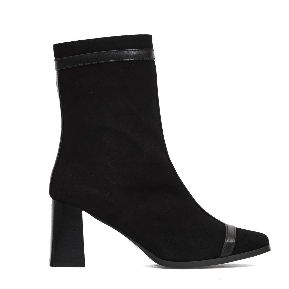 Carel Paris Ankle Boot With Graphic 'T' Cut And Flared Heel